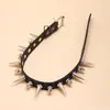 Collar de Cuero Negro Estilo Harajuku Europeo y Americano Punk Rock Cadena de Cuello Gótico con Púas Joyería Divertida de Moda