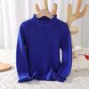 Suéter Infantil con Cuello Volante Dulce Transfronterizo para Niñas, Top Estilo Princesa, Tejido Base Suave y Amigable con la Piel