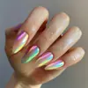 Revestimento colorido para unhas artísticas, unhas curtas de amêndoa, atacado de unhas vestíveis transfronteiriças na Europa e nos Estados Unidos