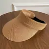 Viseras Solares de Paja para Mujer, Visera de Playa de Ala Ancha con Protección UV UPF 50+, Sombreros de Verano Plegables Ajustables para Viajar