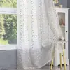 Tela de Pantalla de Ventana Doris Hilo de Oro Pluma Dorada con Estampado Dorado, Cortina Transfronteriza para Sala de Estar Balcón