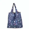 Bolsa de compras mediana a rayas con estampado de cuadros, plegable, ecológica, de nailon, estilo momia, coreana