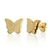 Pendientes de Acero de Titanio con Mariposa Dorada, Textura Mate, Personalidad de Moda de Nicho para Mujer, Versátiles y Elegantes, con un Sentido de Lujo y Sofisticación