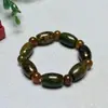 Pulsera al por mayor de cuentas grandes con ágata de patrón de dragón, cristal acuático blanco, cuentas redondas soñadoras, cuentas de barril, suministro para transmisiones en vivo, estilo unisex
