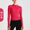 Primavera Otoño Europa América Transfronteriza Chaqueta Deportiva Manga Larga Running Ajustada Alta Elasticidad Fitness Yoga Ropa Top Fitness Chaqueta Mujer