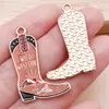 Desenho Animado Europeu e Americano Retro Impressão Gota de Óleo Botas de Caveira de Cowboy Ocidental Pingente de Pistola Liga Acessórios para Joias DIY
