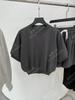 Liquidación 80% de Descuento Serie de Ropa Deportiva de Moda Algodón de Alta torsión Lavado con Enzimas de Aire Conjunto Casual de Punto Estilo Capullo Holgado