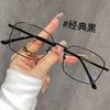 Gafas de miopía de seda dorada ultraligeras para hombre, estilo rufián, guapo, suave, de escoria, de negocios, con espejo plano anti-luz azul, pequeño libro rojo, mismo estilo