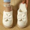 Fábrica de Origen Popular Transfronterizo Pantuflas de Algodón para Mujer con Lazo de Pana Personalización en Lotes Pequeños Pantuflas de Algodón con Etiqueta Zapatos de Algodón para Otoño e Invierno
