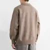 Suéter de punto con cuello polo para hombre estilo old money retro de alta gama con botones manga larga otoño e invierno venta al por mayor de fábrica transfronteriza