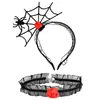 Set de Diadema y Collar para Halloween, Diadema de Telaraña, Accesorios Festivos para Fiesta, Pasadores, Accesorios Populares para el Cabello para Tomar Fotos