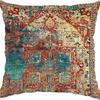 Funda de almohada estilo étnico bohemio con estampado vintage, funda de cojín para decoración del hogar, sofá, oficina, extraíble y lavable
