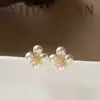 Nuevos Pendientes de Estrella con Perla y Circonita, Modernos, Versátiles y Exquisitos, con un Toque de Lujo Ligero y Gama Alta, Pendientes de Aguja de Plata 925 para Mujer