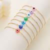 Tobillera de resina sencilla bohemia con ojo de diablo, pulsera ajustable de ojo turco redondo, joyería con borde cruzado