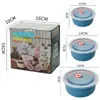 Amazon paja de trigo hogar cocina fresco Tazón creativo tapa transparente protección ambiental plástico tazón fresco Tazón fresco venta al por mayor