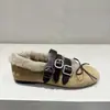 Gorros de Ballet Calientes y Esponjosos 2026 Otoño/Invierno Nuevos Zapatos Mary Jane Planos Redondos Retro con Plus de Terciopelo