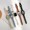 Adequado para Apple Iwatchs10 Xiaomi 89Pro Redmi 4 Huawei Gt5 Fivela Feminina Pulseira de Couro para Cintura Pequena