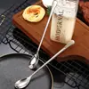 Cuchara de Mango Largo de Acero Inoxidable Cuchara para Remover Café de Oficina Cuchara Larga para Sopa Cuchara para Fideos Instantáneos del Hogar Cuchara para Sandía Vajilla Occidental