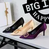 8358-Ak202 Impresionantes Zapatos de Mujer de Tacón Alto Estilo Europeo y Americano, Elegantes Zapatos de Salón de Punta Fina con Hebilla en V de Pedrería a la Moda, Tacones de Aguja