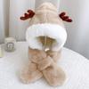Sombrero bufanda integrado para bebé otoño e invierno protección de orejas para bebé más terciopelo invierno niños y niñas súper lindo súper lindo