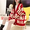 Cardigan Suéter Novo Outono e Inverno Feminino Estilo Coreano Fashionável Solto Estilo Preguiçoso Carta Tricotado Casaco Outerwear Tendência