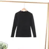 Novo Conjunto de Roupa Íntima Térmica de Cor Sólida Feminino Macio Elástico Gola Semi-alta Veludo Dupla Face Roupas Quentes de Outono e Calças de Outono