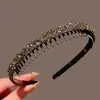 Faixa de Cabeça Super Brilhante com Strass para Mulheres, Ferramenta de Acabamento de Cabelo de Alto Padrão, Faixa de Cabeça com Dentes para Lavar o Rosto, Presilha de Cabelo Antiderrapante de Coroa Alta