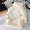 Suéter de terciopelo de una pieza para niños Suéter para niñas Cuello alto Camisa base Forro polar Engrosado Suéter para niños Cálido Elefante Bebé Suave y Ceroso