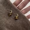 Pendientes Retro Maillard Ojo de Tigre Otoño e Invierno Moda Accesible Lujo Pendientes de Gama Alta 2024 Nuevo Estilo Caliente Pendientes