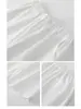 Pantalones Cropped Rectos de Pierna Ancha para Mujer, Verano 2026, Frescos al Tacto, Cintura con Volantes, Sueltos, Casuales, Delgados, para Personas Petites