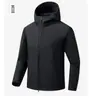 Mismo estilo que las marcas famosas, chaqueta con capucha softshell de una sola capa para exteriores, chaqueta cortavientos e impermeable para primavera y otoño, abrigo softshell unisex