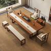 Nova Mesa de Chá Grande de Madeira Maciça Estilo Chinês e Combinação de Cadeiras Mesa de Chá para Seco para Escritório Integrado Casa Sala de Chá Zen Sala de Estar Simples