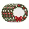 Los manteles individuales navideños más vendidos de Temu, manteles redondos decorados con muñecos de nieve navideños, tapetes de mesa de vinilo impresos no impermeables