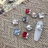 Internet Celebrous Explosive Nail Art Crystal Pile Drill Finished Super Flash Crooked Heart Retangular Right Angle Handmade Pearl Nail Ornament