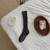 Youjiaxiu Calcetines para Mujer Otoño Invierno Nuevos Estilo Coreano Color Sólido Estilo Ins Calcetines Apilables Canalé 3D Hasta la Pantorrilla Calcetines de Algodón