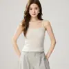 Estilo simples e elegante - Camisola 100% caxemira pura, uma blusa macia e confortável, que valoriza a silhueta, sem mangas, perfeita como camada base ou para usar com um suéter de malha
