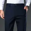 Pantalones de traje rectos de alta calidad con elasticidad en cuatro direcciones para negocios casuales 2025 Tendencia americana Atrevido Guapo Ropa para papá de mediana edad Pantalones de traje