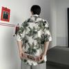 Camisa de manga corta de verano para hombre, estilo vintage, con estampado divertido de cabeza y personalidad, de marca coreana, holgada y a la moda.