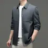 Suministro exclusivo transfronterizo de gabardinas nuevas para hombre de primavera y otoño, estilo business casual con cuello de solapa y botones ocultos, abrigo chaqueta de longitud media para hombre
