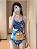Nuevo traje de baño de una sola capa, sin relleno, adelgazante, profesional de natación de competición para mujer, tipo triángulo, sin mangas, con colores contrastantes y un diseño de West Highland
