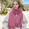 Bufanda Chal de Lana de Alta Gama Coreano Color Sólido Bufanda para Mujer Invierno Versátil Nueva Bufanda de Cachemir para Hombre Venta al por Mayor