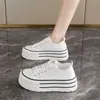 Grulla Blanca Almohada Ciervo Blanco Mismo Estilo Lona Zapatos Blancos Pequeños Mujer Otoño 2026 Nuevos Casual Versátiles Zapatos de Plataforma Talla 34 Old Bei