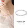 Pulsera de Cuentas Redondas de Plata S925 para Mujer, Flujo de Riqueza, Bola Exquisita, Cuenta de la Fortuna, Joyería de Mano Moderna y Simple, Venta al por Mayor Transfronteriza