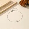 Pulsera de Cadena Fina de Plata de Ley S925 con Moissanita Redonda de 30 Puntos MODIAN para Mujer Lujo Ligero Versátil Joyería para la Mano para Viajar al Trabajo
