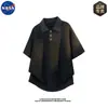 Camisa Polo Tricotada de Manga Curta de Alta Qualidade da Marca Nasa para Homens, Verão High-End Leve Luxo Estilo Old Money Camiseta Top Fresca