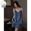 /Com peito acolchoadoPacote PromocionalPijama de Algodão Nuvem para Mulheres Verão Estilo Retrô Camisola Shorts Roupa de Casa