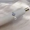 Anillo de Perla de Agua Dulce Natural, Sencillo y Elegante, Diseño de Flor con Circonita, Anillo Abierto Ajustable, Suministro Mayorista de Perlas de Zhuji