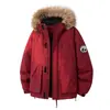 Ropa de Trabajo para Exteriores Estilo Montaña con Cuello de Piel, Chaqueta de Algodón Gruesa de Invierno Unisex, Abrigo Cálido con Cuello de Piel