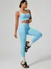 Conjunto de Coletes Esportivos Sem Manga Popular Transfronteiriço, Roupa de Yoga de Cintura Alta Justa Levanta Bumbum, Roupas Fitness para Controle de Barriga e Modelagem Corporal Atacado