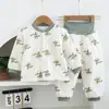 Conjunto Acolchado de Invierno Otoño Cálido para Bebé 40g de Relleno Cintura Alta Conjunto Separado de Dos Piezas para Niños Pequeños Conjunto de Ropa de Algodón Clase A Estilo Nuevo